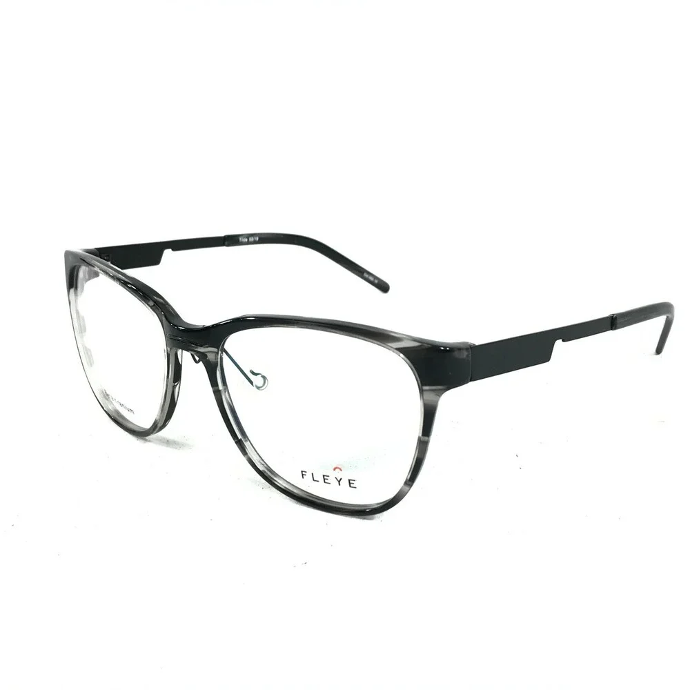 Fleye TILDA COL.033 Eyeglasses Frames Black Gray Horn Square MISSING NOSE PIECE